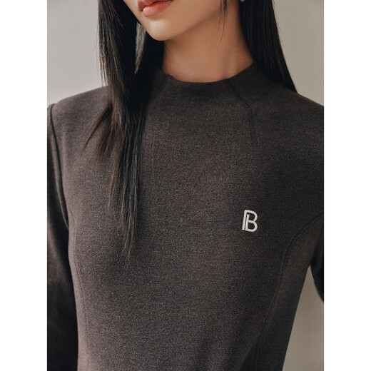 PEACEBIRD Women's Knitted Sweater Brushed Warm Slim Top Winter Women's Inner Long Sleeve Multicolor Dark Gray L