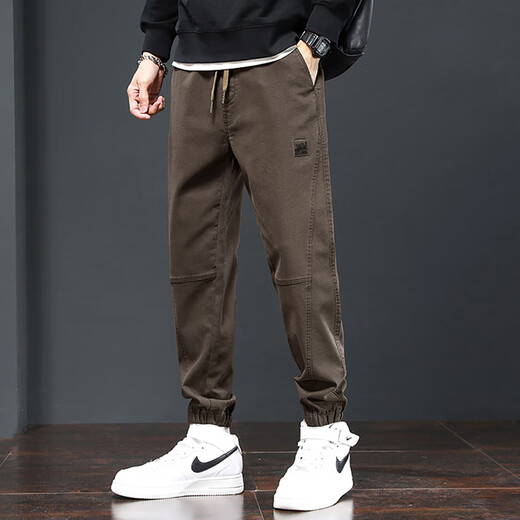 Jüdische Freizeithose Herren Frühling und Herbst Neue trendige Marke Arbeit Kleidung lose Harem Hosen Krawatten Fuß Sportarten lange Hosen Männer 689 Kamel plus Velvet M.