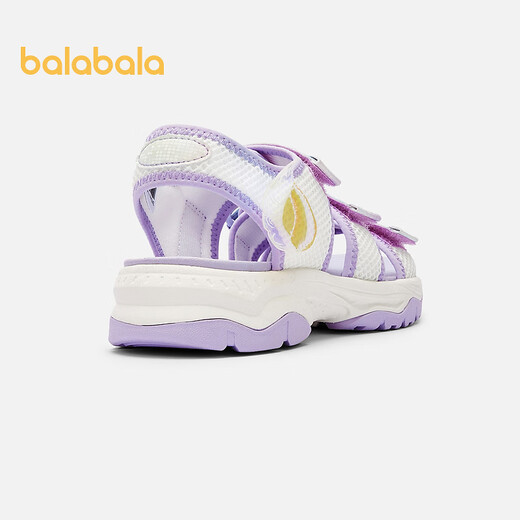 Balabala children's shoes children's sports sandals girls beach shoes summer sweet mesh breathable shoes Velcro pink purple 70005 36 (foot length 22.1-22.7/inner length 23.2)