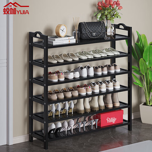 Yiga Shoe Rack Nanzhu Shoe Rack Household Multi-layer Simple Shoe Rack Large Capacity Storage Shoe Cabinet Black 6 Layers 60
