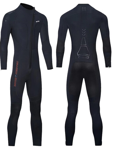 He Yangyu 2/3/5MM Warm Wetsuit for Men One-piece for Going to the Sea 1.5MM Wet Suit Winter Swimsuit for Women Surfing and Sailing Water Rescue 5MM Black Front Zipper - Men's 502 Foot Sleeves XS