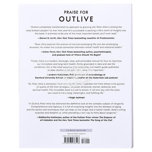 超越百岁 长寿的科学与艺术 Outlive The Science and Art of Longevity 英文原版 Peter Attia 长寿 彼得阿提亚