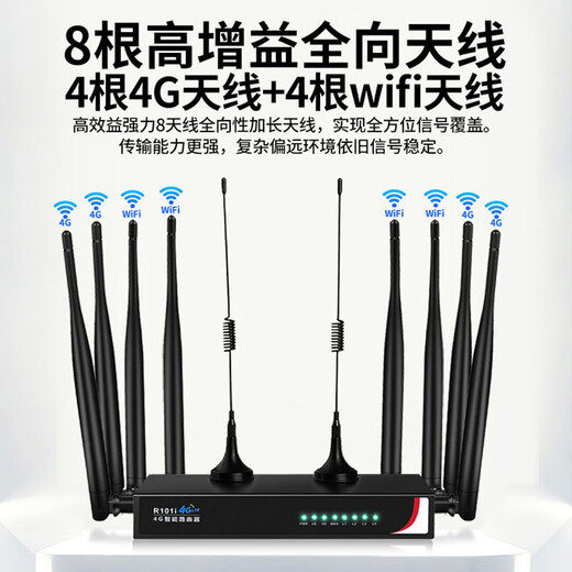 Energía mutua, prueba gratuita de un año del enrutador inalámbrico móvil de 120G, tarjeta de Internet de banda ancha wifi portátil, comunicación de red completa, mejora de la señal de monitoreo de la oficina y el hogar, red de grado industrial, núcleo duro CPE-18 con 8 antenas, mejora de señal de 120G gratuita por un año