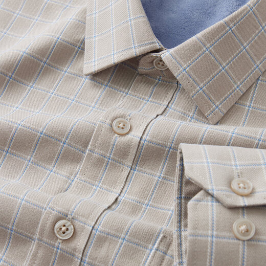 Shanshan high-density velvet long-sleeved shirt for men in autumn and winter, thickened, warm and skin-friendly, business casual plaid shirt