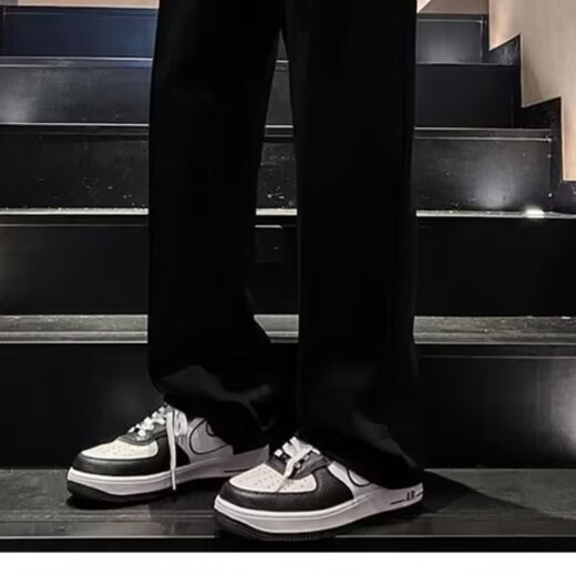 Zhitao pants men's spring and autumn casual pants, loose straight pants, versatile trendy brand American wide-leg workwear plus velvet sports trousers D31-black L (recommended 100Jin Jin equals 0.5kg -110Jin Jin equals 0.5kg can be worn)