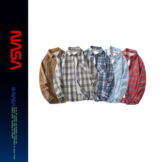 nasawassup official fashion brand co-branded shirt jacket men's autumn and winter Japanese plaid shirt trendy casual inner men's top white 2XL (recommended 130-150Jin [Jin equals 0.5 kg])