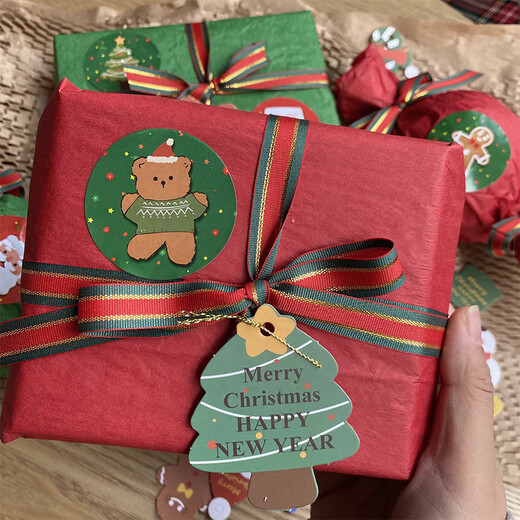 DOROCH Christmas wrapping paper 10 sheets with ribbon card Sydney paper Christmas gift Christmas Eve fruit material apple box