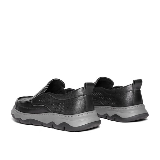 
Belle casual shoes men's summer cowhide leather punched breathable business casual shoes A1509BM3 black 43