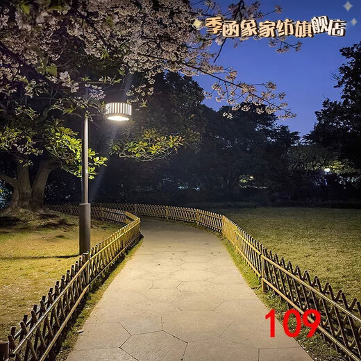 主播直播间室外夜间风景路灯农村小路风景布3d立体网红直播背景布 1.5米宽2米高 3519
