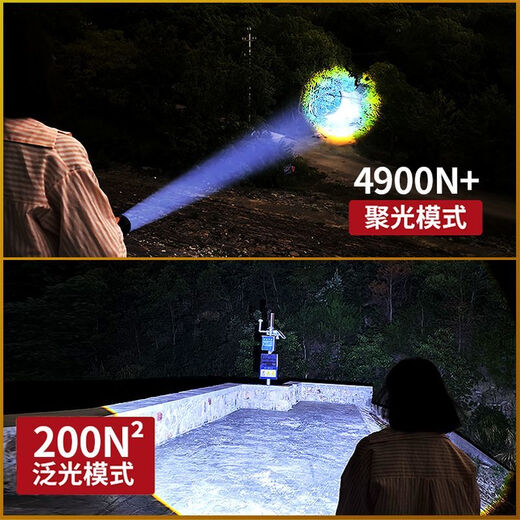 DEDEVIF LED High Light Taschenlampe wiederaufladbare ultra-britische Laser-Cannon-Patrouille-Schlafsaal im Freien im Freien im Freien. GLS -Version | Super hell/super Standby 753 Stunden Power Bank + Teleskop Zoom + Laserkanone 4Matic