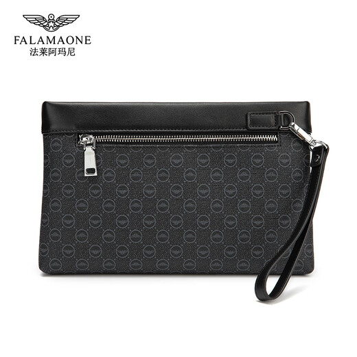 Falai Armani men's clutch bag men's fashion casual business large capacity handbag envelope bag trendy brand handbag black