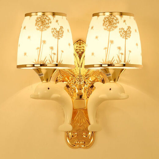 Yaotian remote control dimming wall lamp bedroom bedside lamp LED living room wall lamp hotel hotel stair corridor aisle lamp BD070-single head-cloth cover led warm light remote control dimming