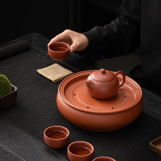 SUSHI CERAMICS purple sand Xishi teapot 4 cups with purple sand water storage tea tray Kung Fu tea set convenient tea set
