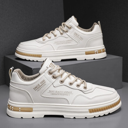 Assaulter (Tujizhe) [Offizielle Waren | Streng ausgewählte gute Güter] Neue modische und vollkommene Internet-Promi-Modeschuhe Herrenarbeit Schuhe Leder Martinschuhe [Leder Gesichtsstil] Beige 43