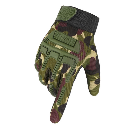 HTBT 8-14 years old children's cycling gloves for boys and girls in autumn and winter thickened and warm outdoor sports mountain bike tactical training protective full-finger gloves black