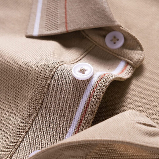 Septemberg (Septwolves) Kurzärärmiges T-Shirt für Herren Maulbeer-Seide Polo-Basishemd für Männer Sommer 5A Antibakterielles Stoff Solid Color Revers Short T. Herren Kleidung 701 (Khaki) 4xl 190/104a