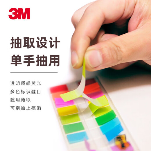 
3M report sticker extraction type indicator label paper notebook instructions page folder transparent anti-stick sticker water color bookmark fluorescent sticker index sticker student key classification One pack 683-6CF