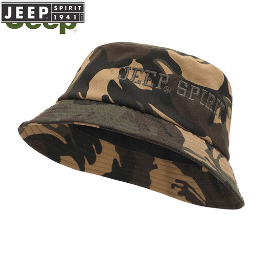 JEEP SPIRIT Hat Men's Spring and Summer Fisherman Hat Basin Hat Breathable Sun Protection Sun Hat Outdoor Travel Mountaineering Fishing Hat Black