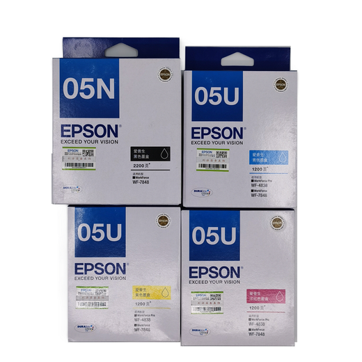 爱普生原装EPSON 爱普生 WF-4838 WF-7848 WF-7318原装墨盒 05N 05U系列 05N黑色+05U彩三色 适7848/7318 原装墨盒（黑色不通用，一定买对应型号墨盒）