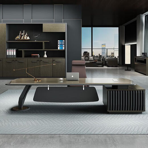 Office desk and chair combination boss table simple modern office furniture executive table president table supervisor table general manager table 2.0 meters boss table without deputy cabinet