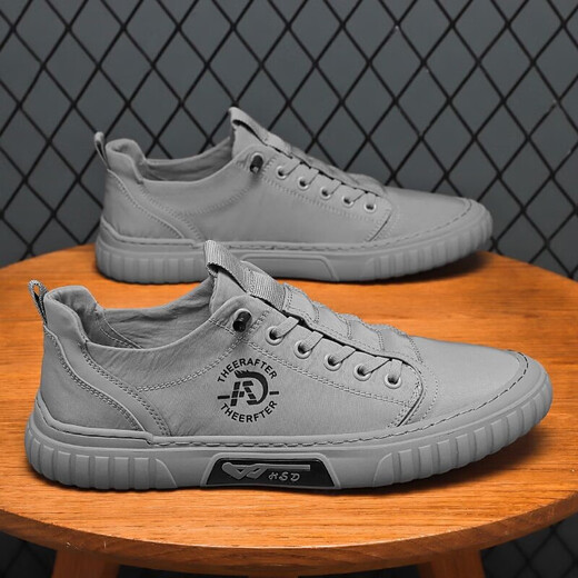 Sommer-Leinwandschuhe für Herren, dünne Herren-Slipper, Slip-On-Schuhe für Herren, lässige alte Peking-Stoffschuhe, Arbeitsschuhe, 9198, Grau, 40