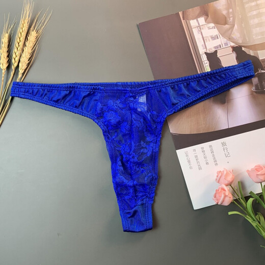 The Long Night Men's Sexy Underwear Abnormal Lace T-string Men's Sexy See-through Men's T-string Pants White One Size