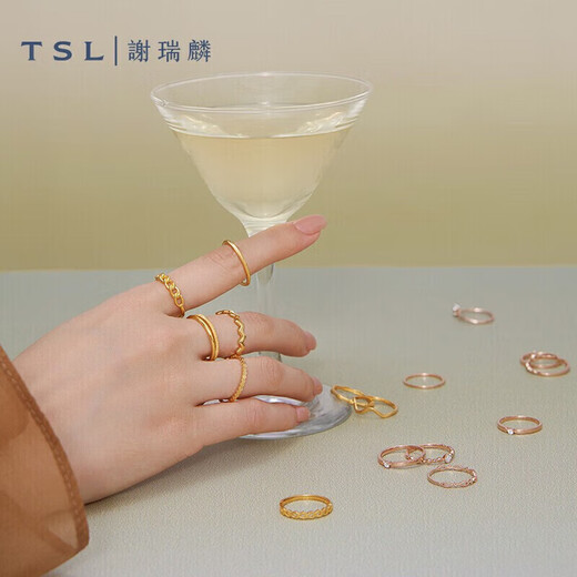 Xie Ruilin (TSL) gold ring 5G craft honeycomb ring ring YS507 15 rings (about 1.7g)