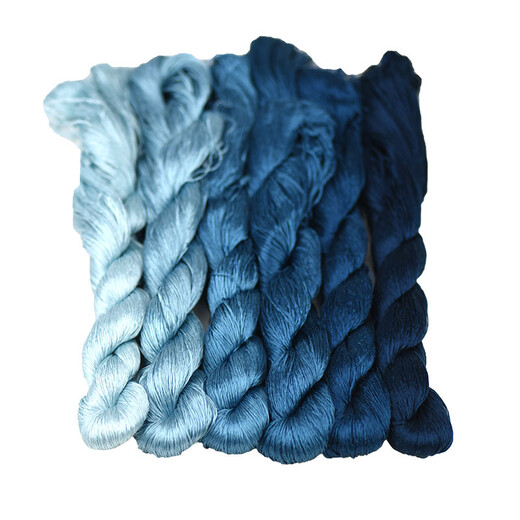 Other embroidery craftsmen No. 118 mulberry silk thread large Suzhou embroidery entangled velvet handmade embroidery thread embroidery thread ink blue embroidery thread No. 3 5 small