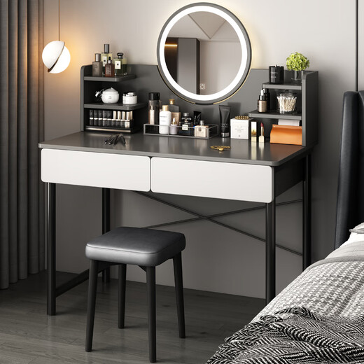 Shanshan wood art dressing table bedroom light luxury dressing table modern simple small apartment dressing table with mirror light storage integrated dressing table