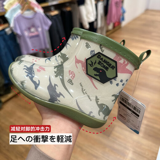 BananaRoom日本儿童雨鞋幼儿园宝宝雨靴小童套鞋男女童上学玩水防滑超轻 忙碌小汽车 27.5 内长18cm适合脚长16.5-17cm