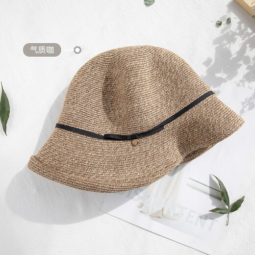 Siggi Straw Hat Women's Vacation Retro Fresh Small Sun Protection Hat Sun Hat Foldable UV Basin Hat Cool Hat Gift