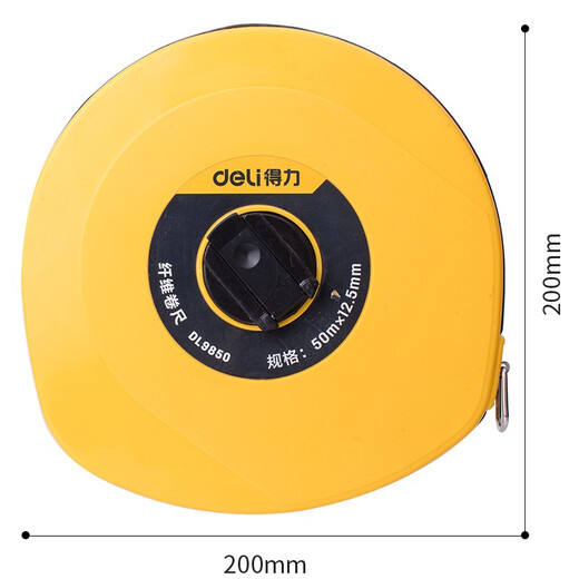 
Deli Tape Ruler Soft Ruler 10m20m30m50mFiber Tape Ruler Box Type Tape Ruler Playground Disc Leather Tape Ruler Telescopic Ruler DL9850 Disc Fiber Ruler 50m