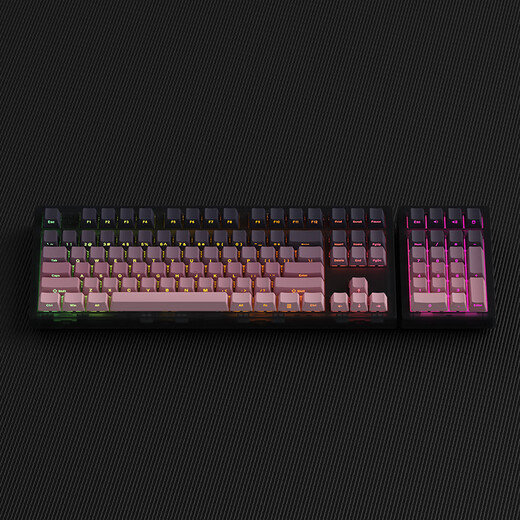 腹灵MK870Pro&MK-Pad 108键黑莓侧刻机械键盘三模黑曜石蓝牙有线无线蓝牙客制化电脑游戏办公 三模黑曜石（含MK-Pad）-黑莓侧刻 悦动红轴