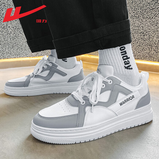 Warrior Chaussures masculines officielles Chaussures de planche d'automne pour hommes en améliorant les chaussures blanches en cuir Chaussures décontractées Air Force Sports Grey 41