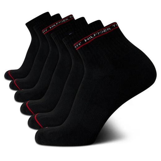 Tommy Hilfiger autumn and winter socks Tommy Men's 6 pairs of white sports socks shock-absorbing socks men's socks sweat-absorbing and breathable basketball socks Solid White 6 pairs all sizes