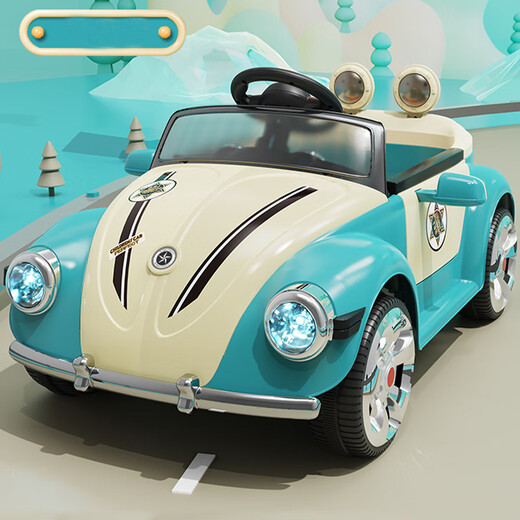 Bebeiya children's electric car four-wheeled princess car girl's toy car can sit on Internet celebrity swing baby can remote control car pink dual-drive leather seat + remote control + early education story