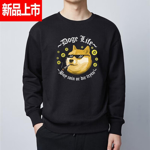 VPVZBTC卫衣马斯克Pi派币卫衣瑞波币门罗币加密衣服比特btc数字货 【圆领】F844黑色派币 M(95-110斤)