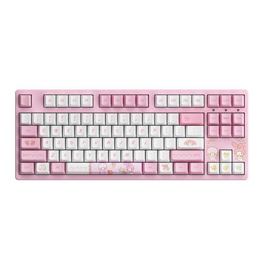 AKKO3108 V3 Kuromi mechanical keyboard co-branded wireless Bluetooth three-mode wired mechanical keyboard 3087 Melody-Sakura axis (wired) no RGB