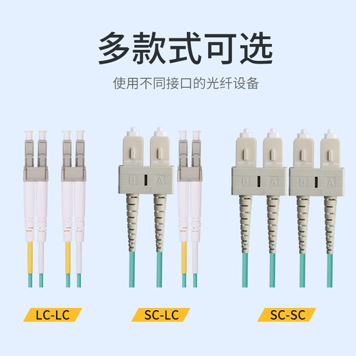 万兆通光电 万兆多模OM3光纤跳线 千兆尾纤 LC-LC SC-SC 电信级OM4 铠装 双芯光纤线 【OM3/实惠】LC-LC 2米