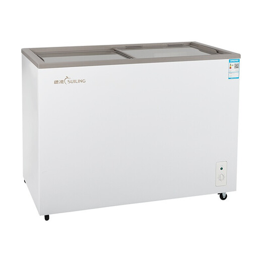 Suiling (SUILING) Gefrierschrank mit zwei Temperaturen, horizontaler Zweikammer-Gefrierschrank zum Kühlen und Gefrieren, großer Kapazitäts-Haushalts- und Gewerbekühlschrank, super energiesparender und stromsparender Kommunalkommissar-Kühlschrank WT4-266K (1115 x 625 x 835), doppelte Temperatur