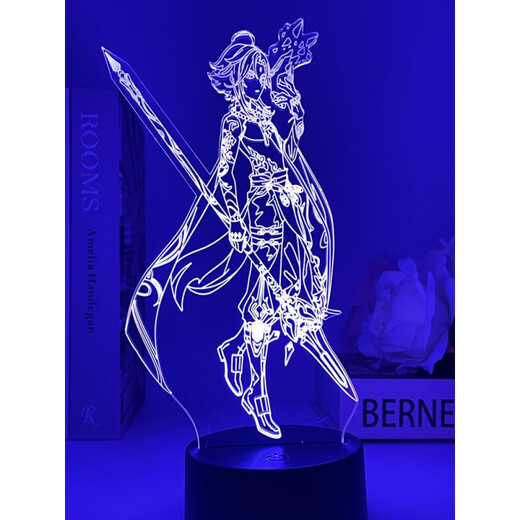 Genshin Impact Peripheral Carving Haldao Kondenseln leichte Barbara Wendy Zhongli Buntes Nachtlicht -Spiel Ornamente 6231 Genshin Impact Elf Schwarz 7 Farb Touch Model