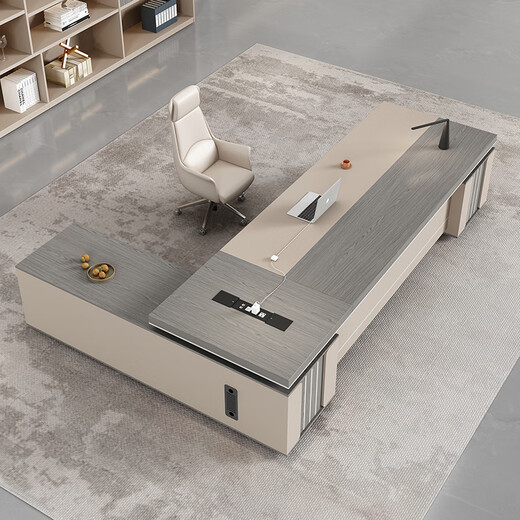 Boss desk office desk and chair combination simple modern office manager desk supervisor desk president executive desk single table 2.2 meters boss table + boss chair