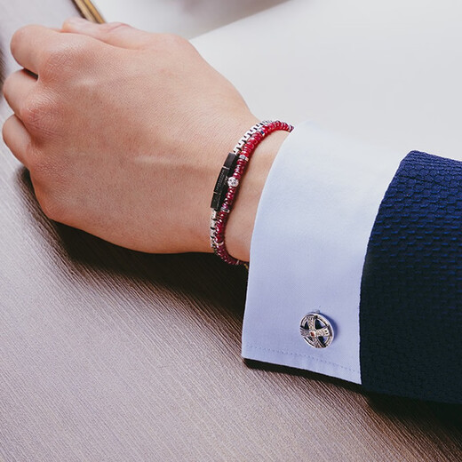 TATEOSSIAN [Limited] Cross garnet cuff links silver jewelry French cuff nail light luxury jewelry for men holiday gifts Cross cuff links (limited 100 pairs)