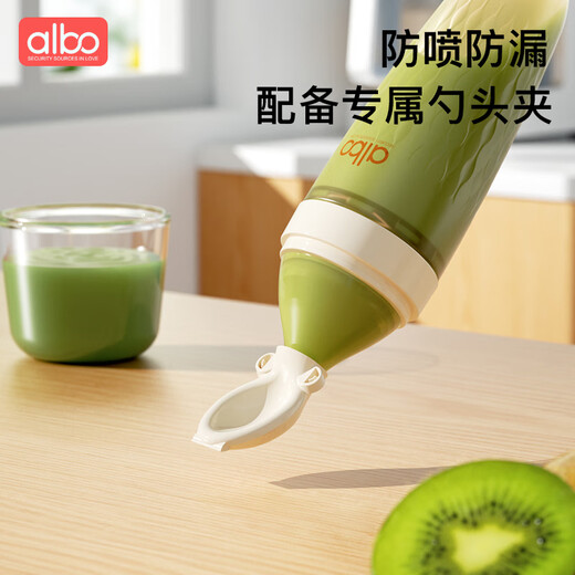 albo rice cereal spoon feeding bottle silicone spoon newborn baby squeeze feeding spoon baby rice cereal food supplement tool feeder