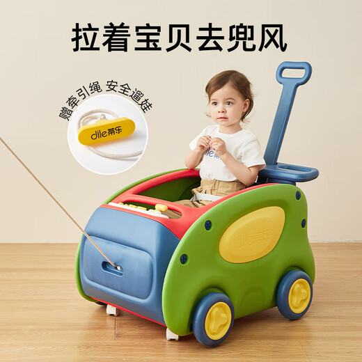蒂乐学步车婴儿手推车防o型腿防侧翻宝宝学步走路神器儿童助步车 【基础款】摩卡棕0°万