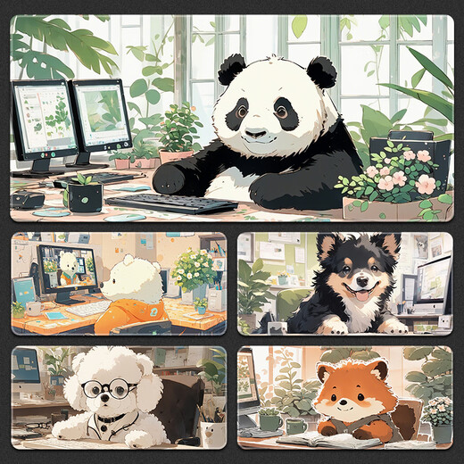 Drei-Farben-Katze und Maus-Pad Super großes Mädchen Büro Katze und Hund niedlicher Cartoon lustiger einfacher Schlafsaal Text Computer Key 12158 Little Bibie 60 cm x 30 cm x 2 mm