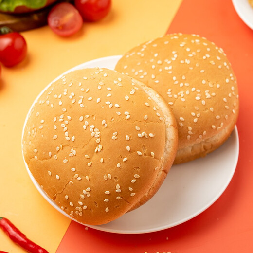 百钻汉堡胚18对 990g 圆形面包胚子汉堡皮早餐家用汉堡食材冷冻半成品
