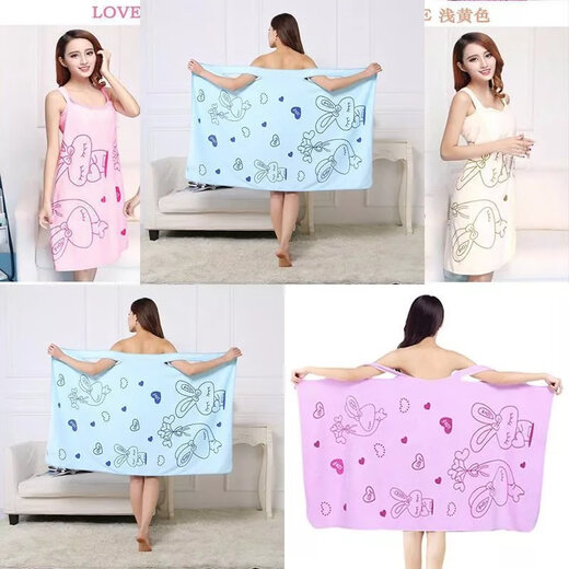 Wearable Bath Towel Women's Suspender Bathrobe Bath Skirt Thickened Wearable Bath Towel Vest Style Bath Towel Large Purple Star Style Small Size Suitable for 80-130 Jin Jin equals 0.5 kg to wear