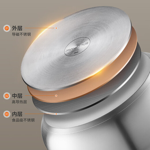 Joyoung steamer 304 stainless steel steamer with high arch cover, large capacity, three layers, steamable crab buns, universal for stoves 30cm