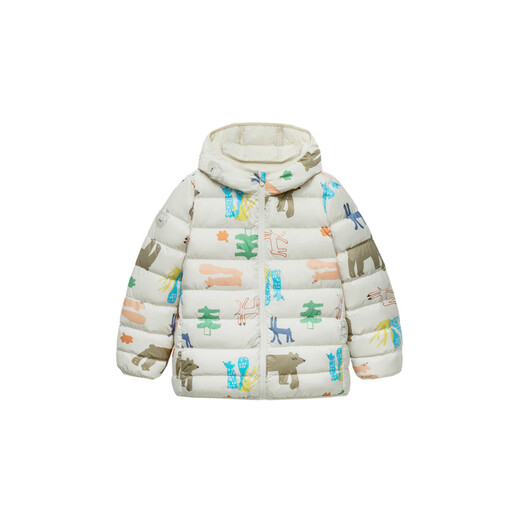 Mini Bala Waterproof and Breathable Warm Hooded Three-Proof Warm Children's Down Jacket for Boys and Girls New Autumn and Winter 2025 White and Purple Tone White Duck Down-1000+ Cleanliness 120 Down Filling Capacity 46.4g